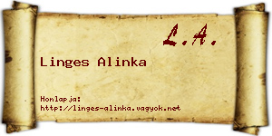 Linges Alinka névjegykártya